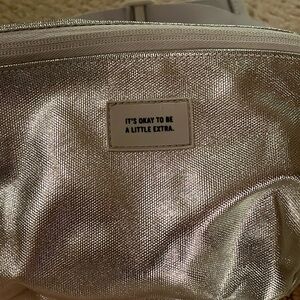 Super cool Chipotle brand Hip Bag- silver zip bag with grey belt- adjustable